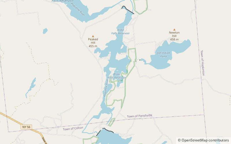 blake falls reservoir adirondack park location map
