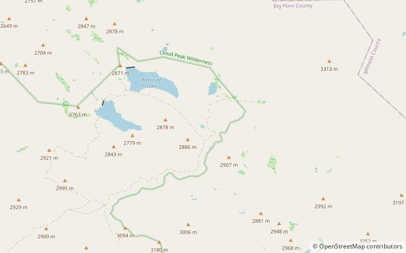 mud lake foret nationale de bighorn location map