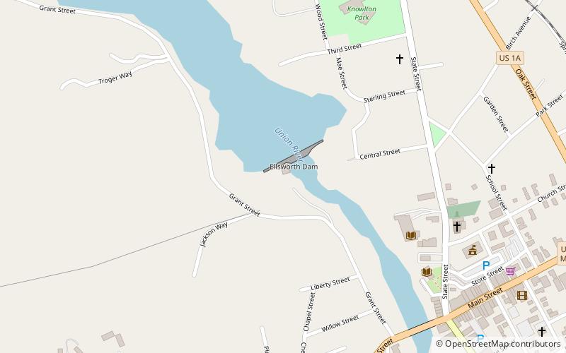 ellsworth power house and dam location map