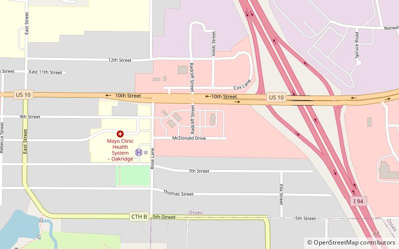 Osseo location map