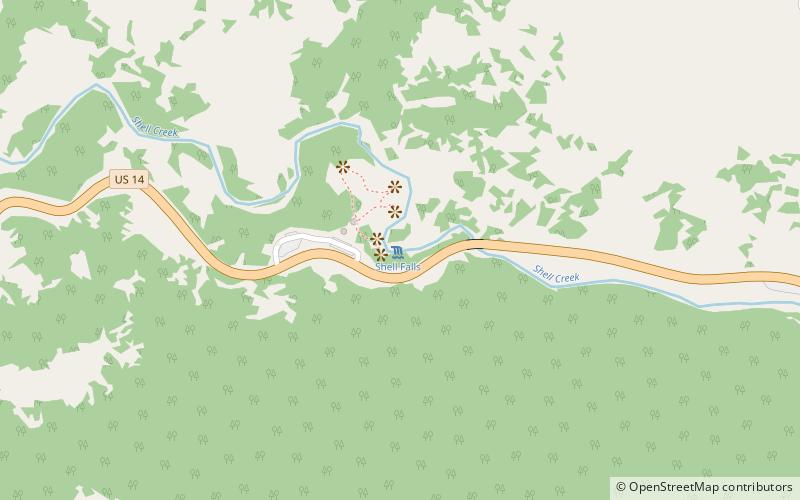 Shell Falls location map