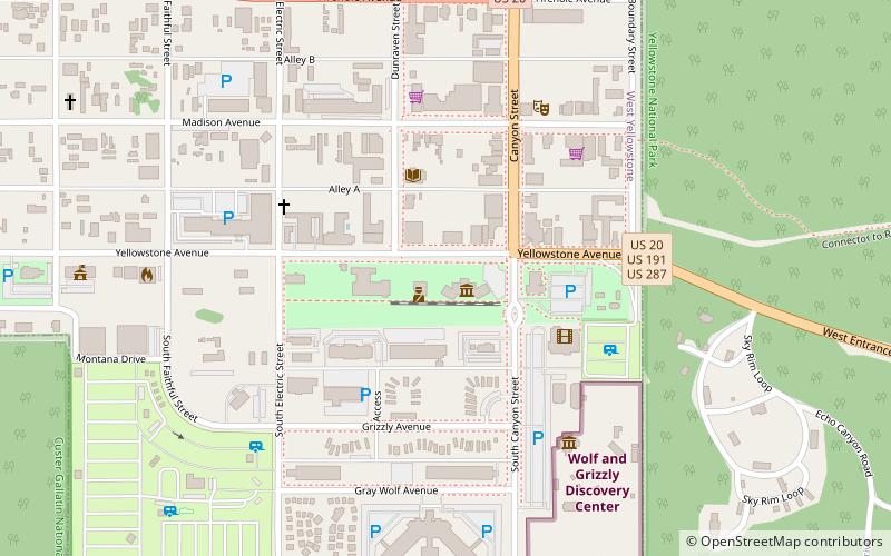 Yellowstone Historic Center location map