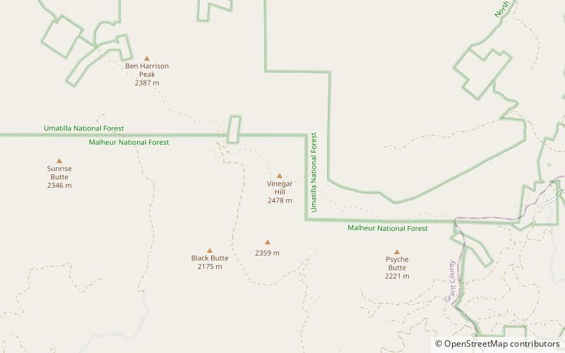 vinegar hill foret nationale de malheur location map