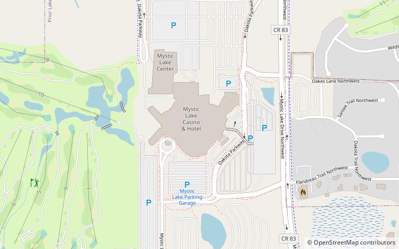 Mystic Lake Casino Hotel location map