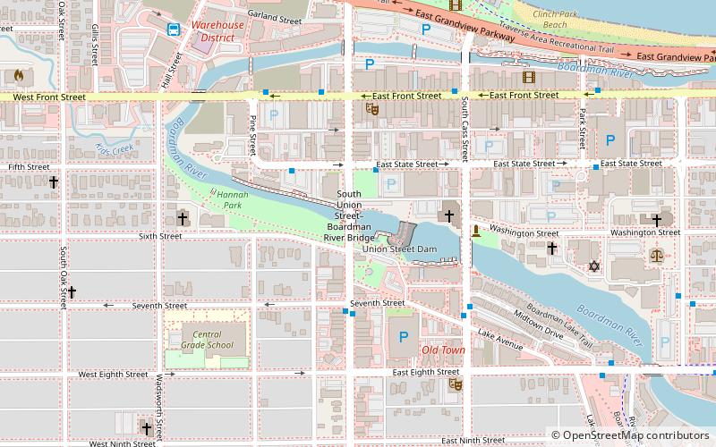 South Union Street–Boardman River Bridge location map
