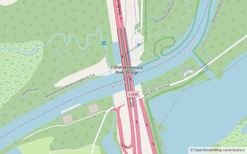i 35w minnesota river bridge bloomington location map