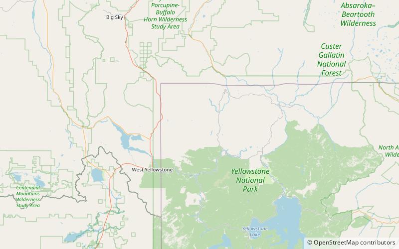 dome mountain yellowstone nationalpark location map