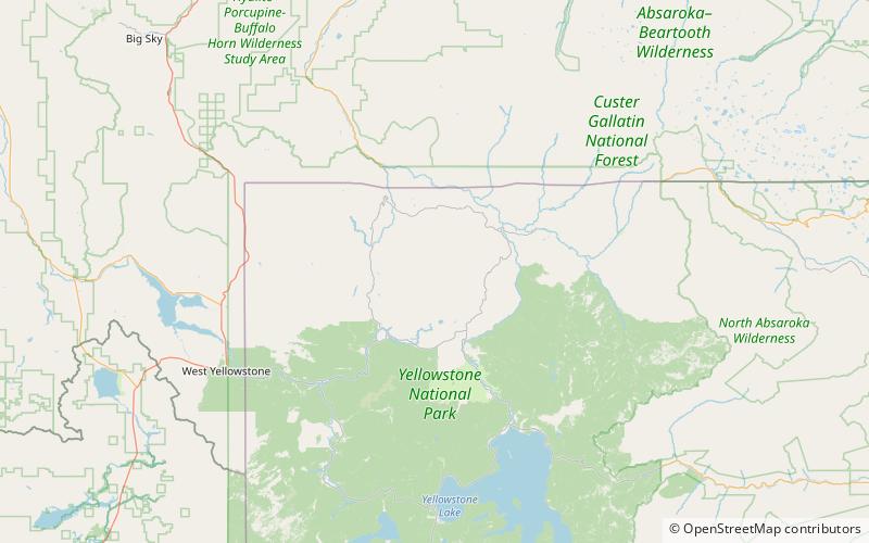 cook peak park narodowy yellowstone location map