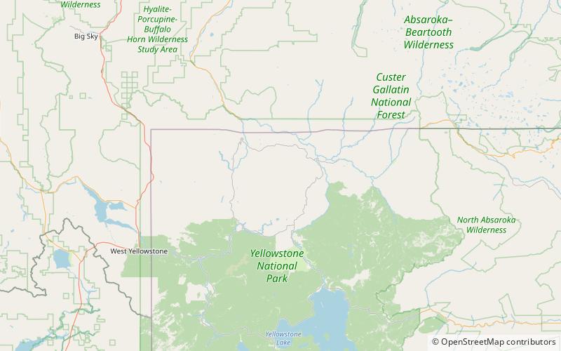 folsom peak yellowstone nationalpark location map