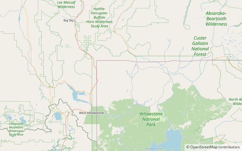 quadrant mountain parc national de yellowstone location map