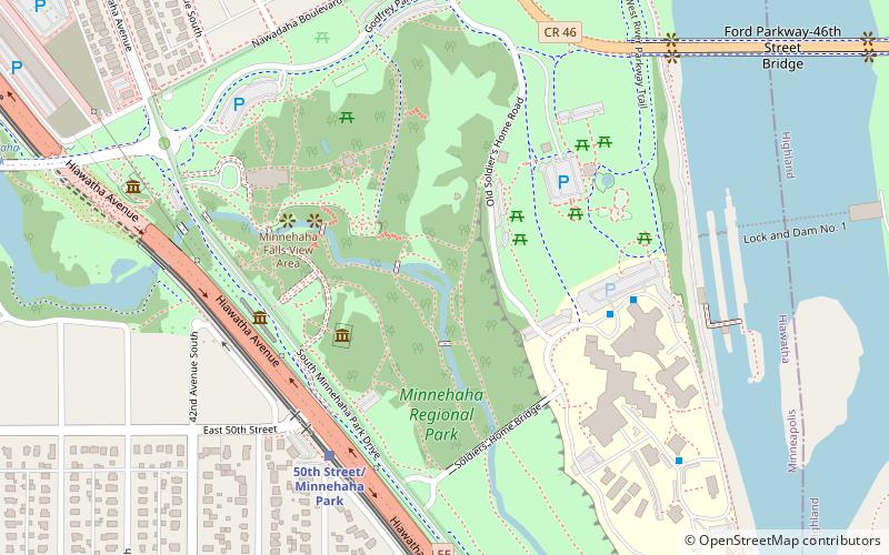 Minnehaha Falls Lower Glen Trail location map