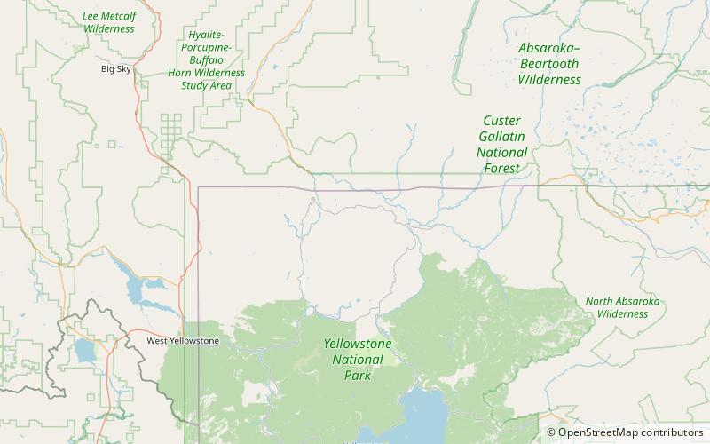 Plateaus of Yellowstone National Park location map