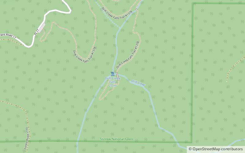 drift creek falls bosque nacional siuslaw location map