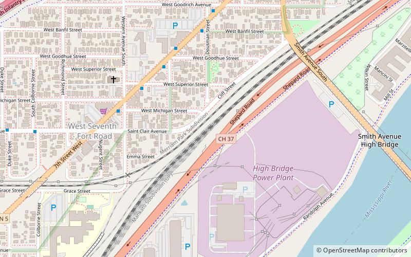 West Seventh location map