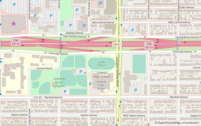 James Griffin Stadium location map