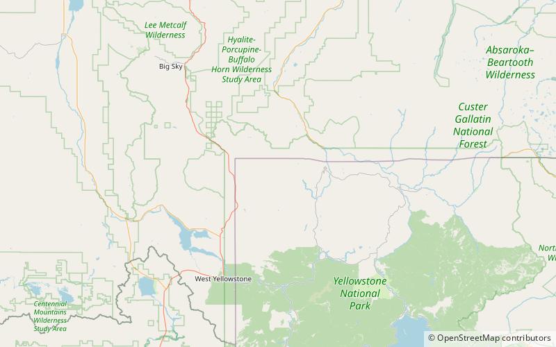 joseph peak yellowstone nationalpark location map