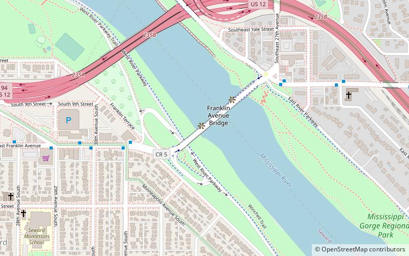 Franklin Avenue Bridge location map
