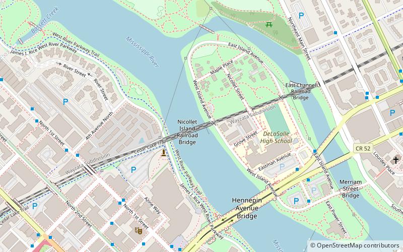 Minneapolis BNSF Rail Bridge location map