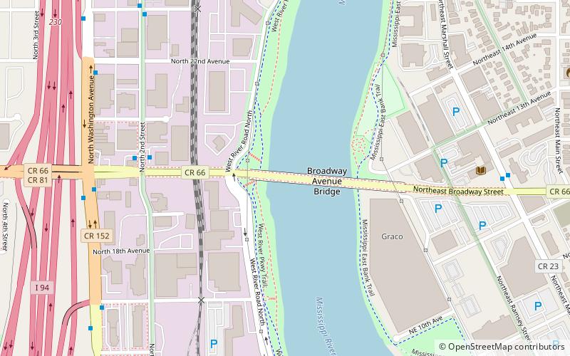 Broadway Avenue Bridge location map