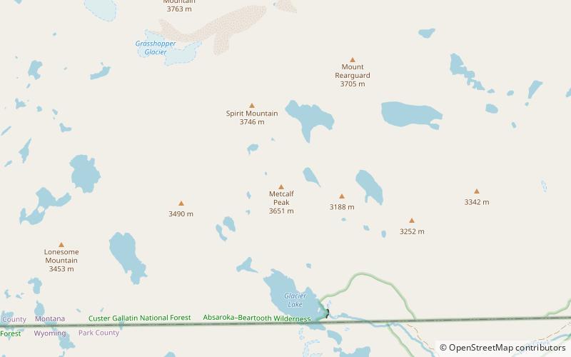 Metcalf Mountain location map