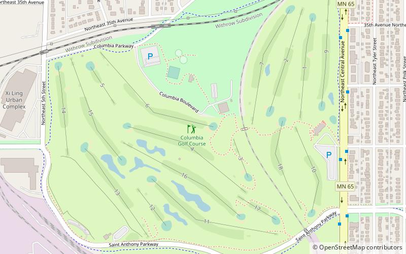columbia golf course minneapolis location map