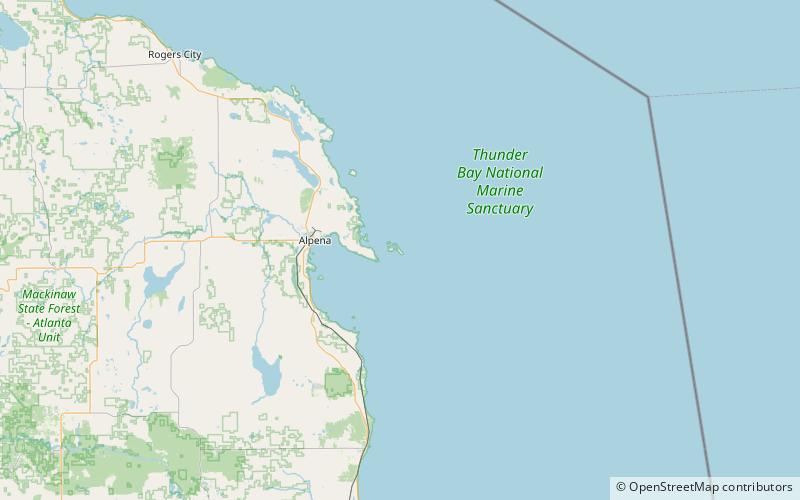 Thunder Bay Island Light location map