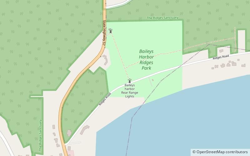 Baileys Harbor Range Lights location map