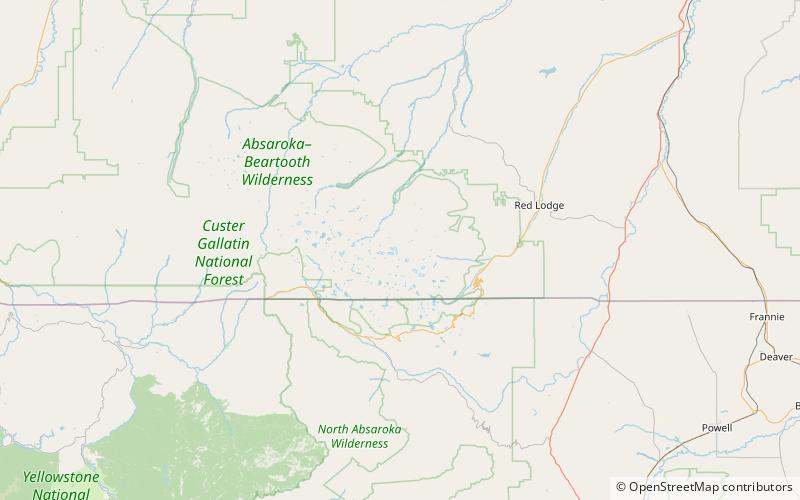 castle mountain absaroka beartooth wilderness location map