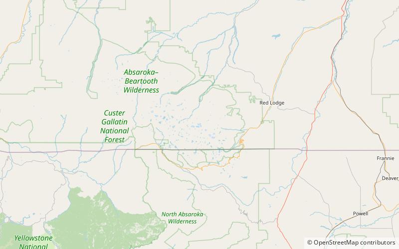 sundance glacier absaroka beartooth wilderness location map