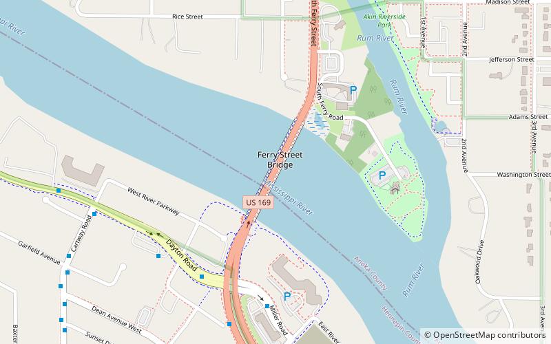 Anoka-Champlin Mississippi River Bridge location map