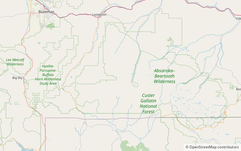 Bosque nacional de Gallatin location map