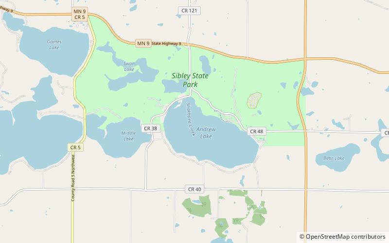 Sibley State Park location map