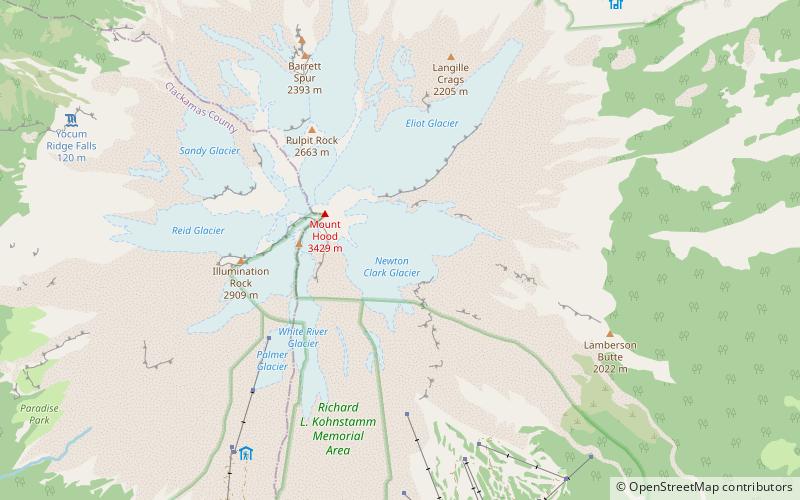 newton clark glacier mount hood wilderness location map