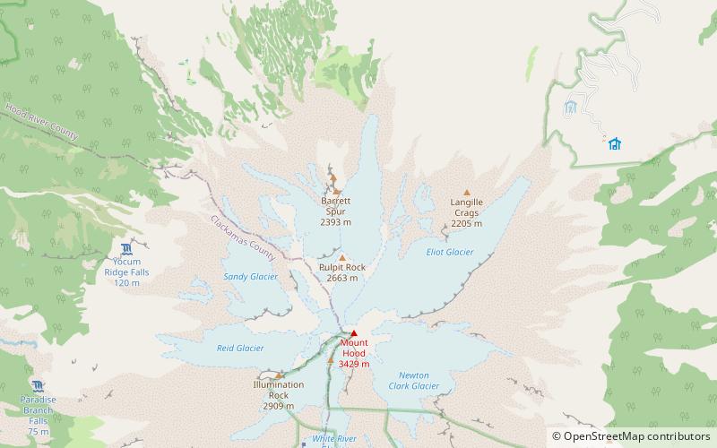 coe glacier mount hood wilderness location map