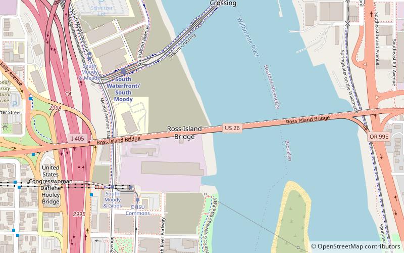 Ross Island Bridge location map