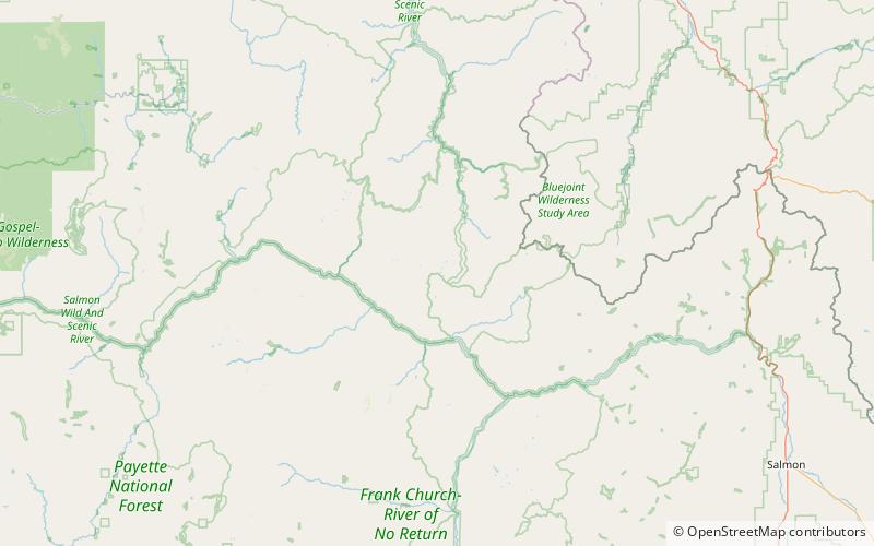 stripe mountain river of no return wilderness location map