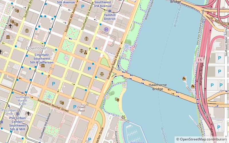 Hawthorne Bridge bicycle counter location map