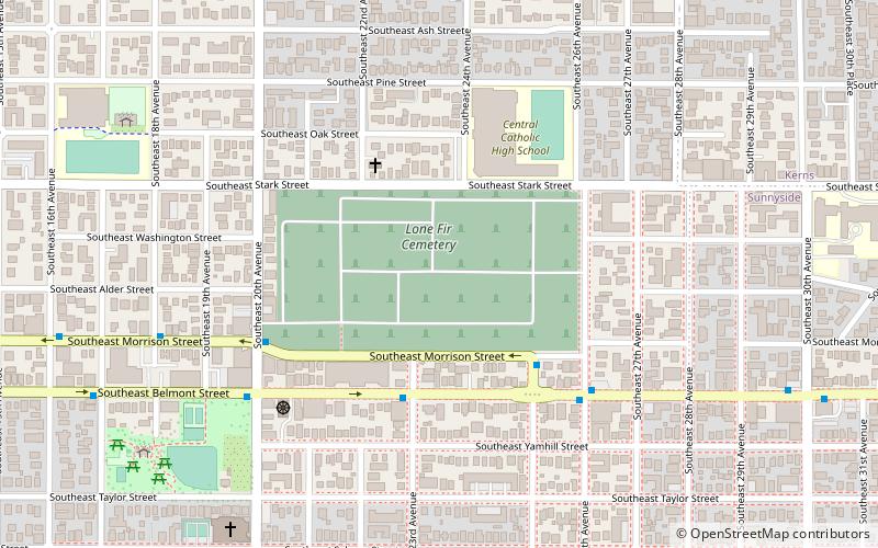 Lone Fir Cemetery location map