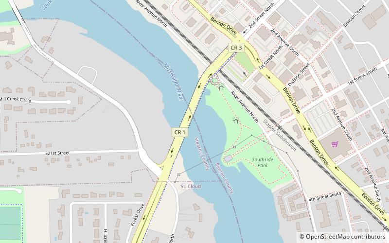 Sauk Rapids Regional Bridge location map