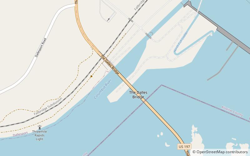 The Dalles Bridge location map