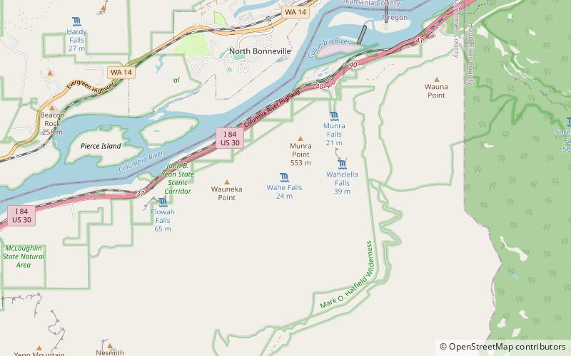 Wahe Falls location map
