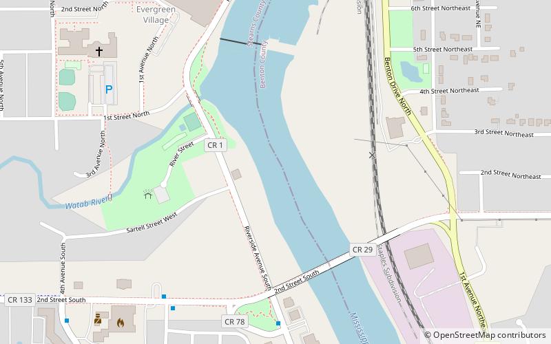 Old Sartell Bridge location map