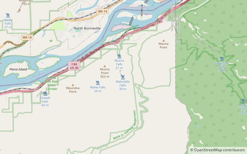 Wahclella Falls location map