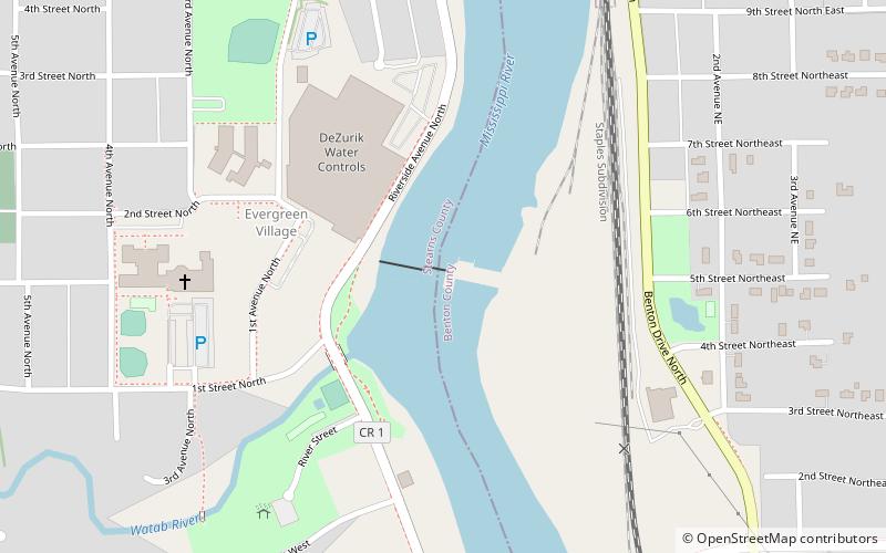 Sartell Dam location map