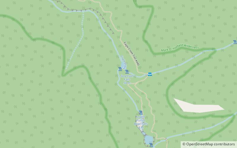 Eagle Creek waterfalls location map