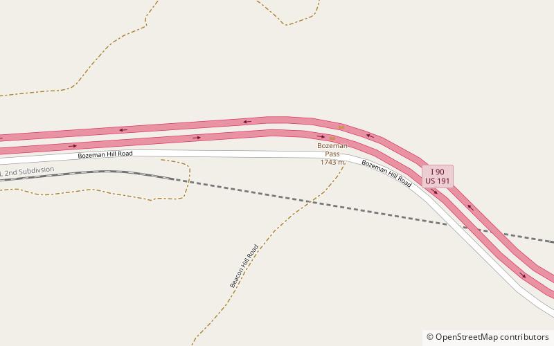 Bozeman Pass location map