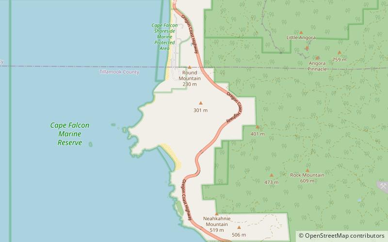Cape Falcon Marine Reserve location map