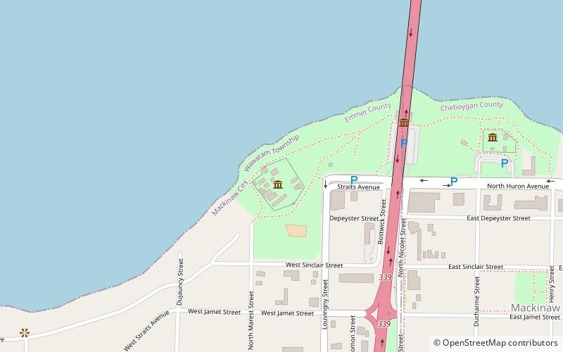 Fort Michilimakinac location map