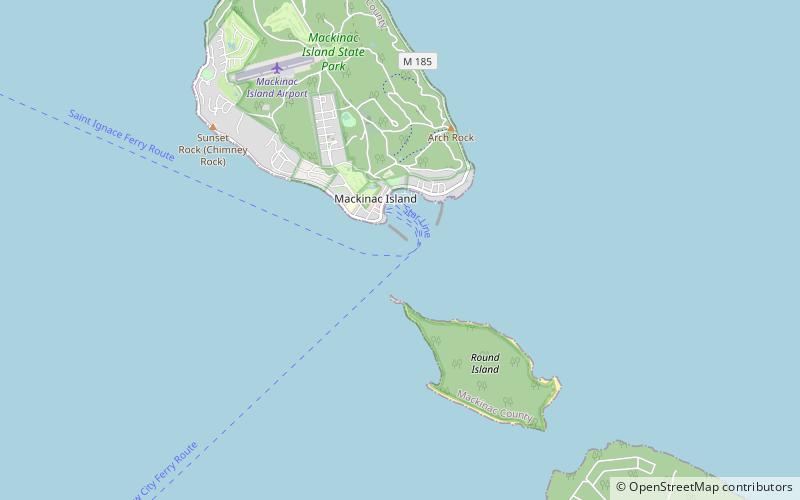 Phare du chenal de Round Island location map
