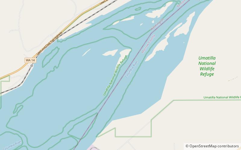 Umatilla National Wildlife Refuge location map